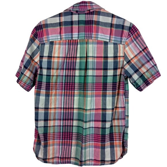 Mossimo Supply Mens Multicolor Madras Plaid Short Sleeve Button-Up Shirt Size S - Picture 5 of 5